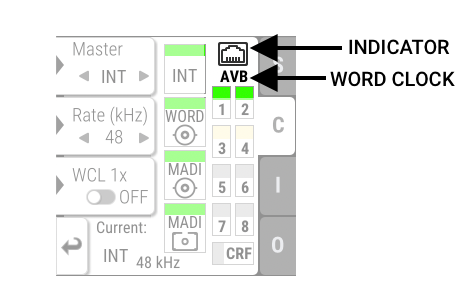 The Clock Section with highlighted Word Clock Input