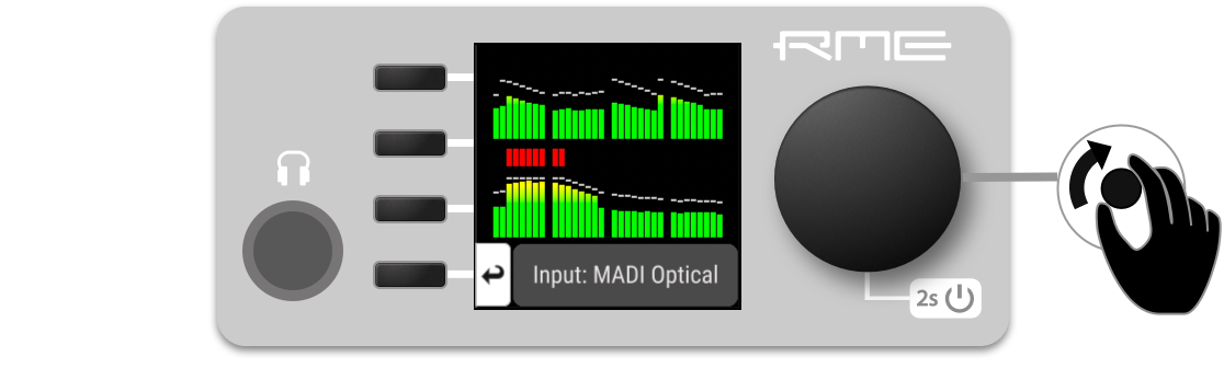 Input level meter location