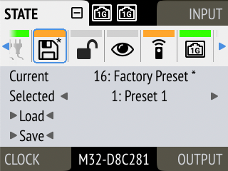 Preset Tab in State section